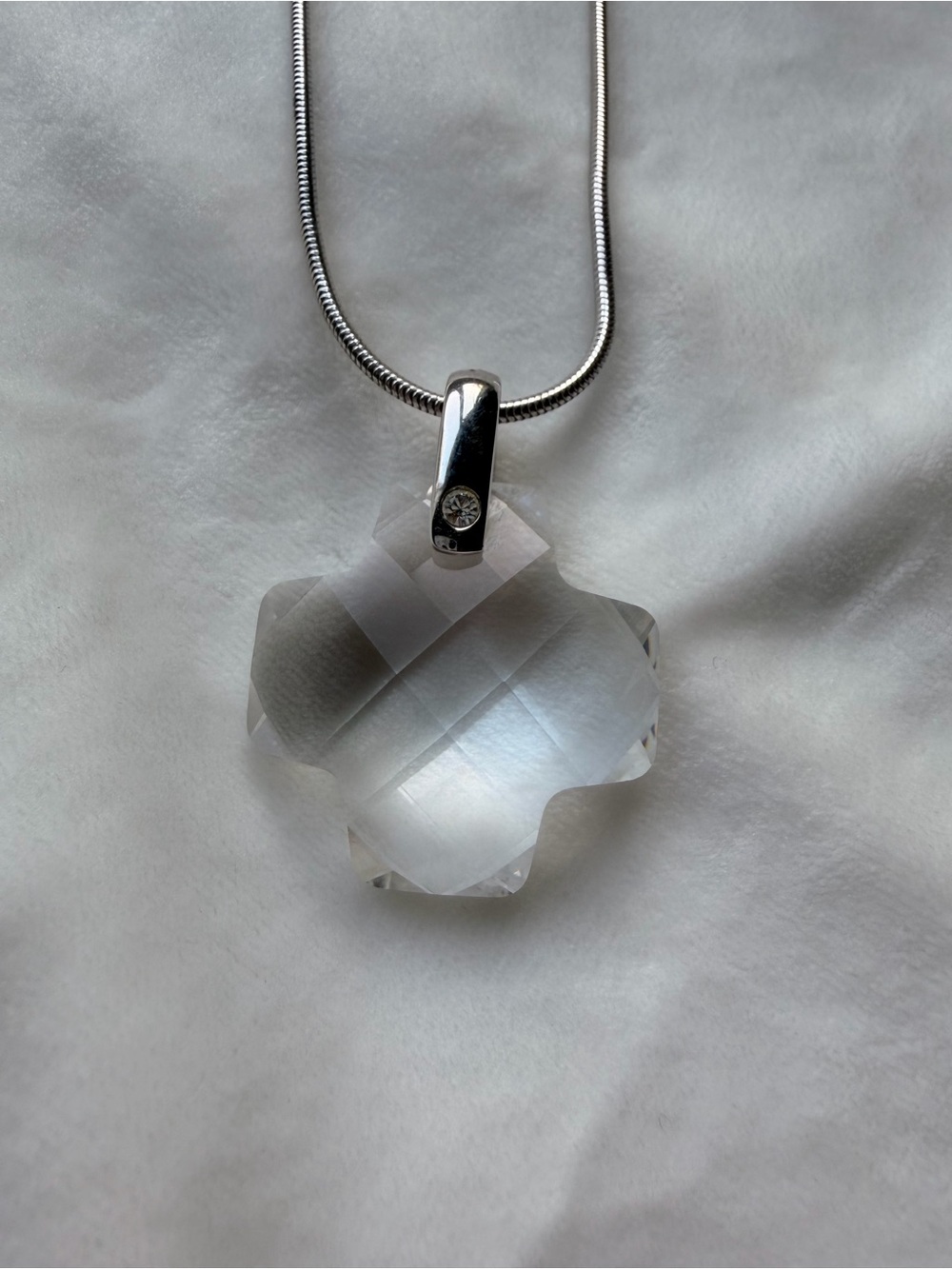 Swarovski Crystal Cross Pendant on Snake Chain